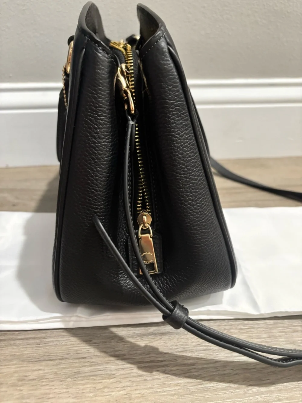 Coach Black Pebbled Leather Satchel with Gold Hardware - Picture 9 of 10
